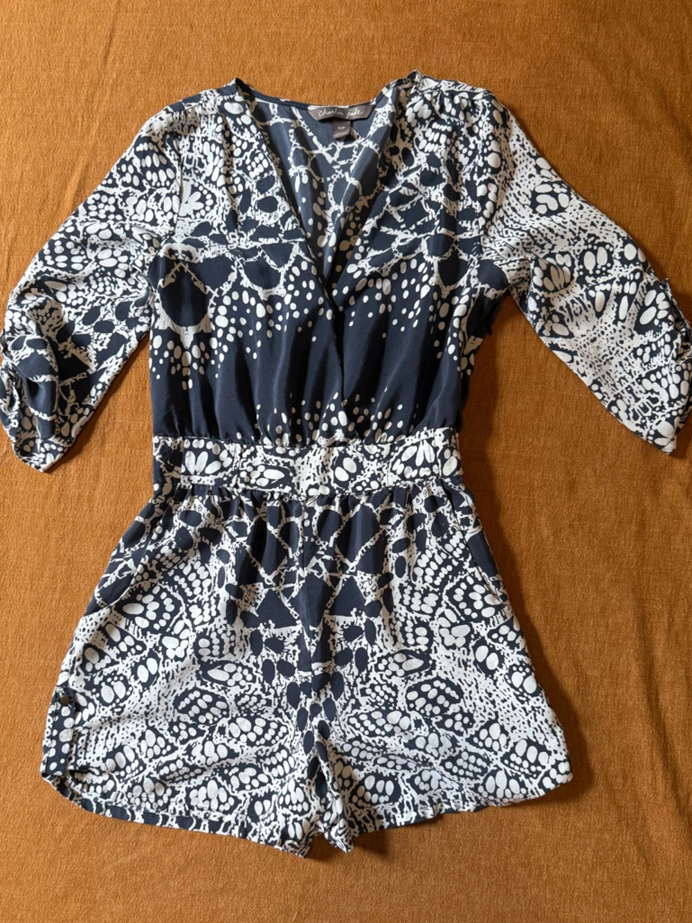 charlie jade Black and White Abstract Printed Jumpsuit Jumper Romper